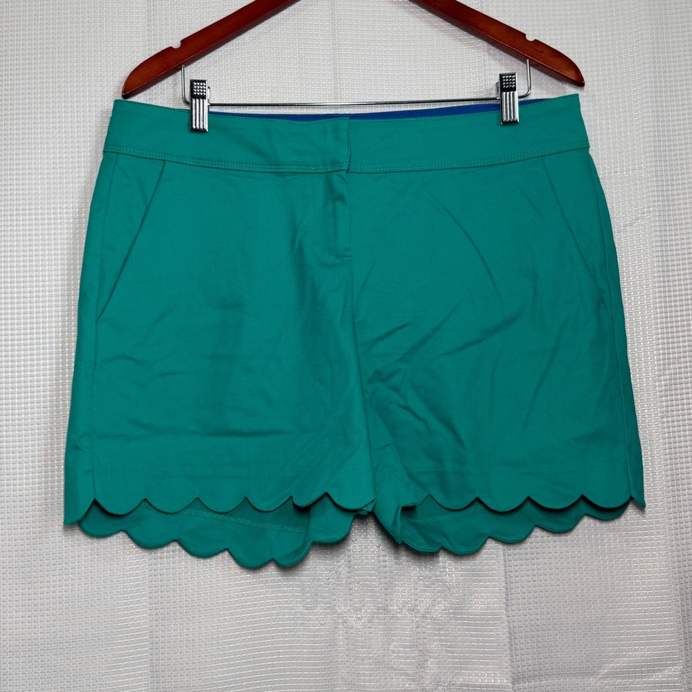 Isaac Mizrahi New York‎ Shorts 12 Teal Green Scalloped Hem